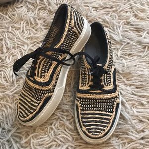 Robert Clergerie Raffia woven pattern sneakers